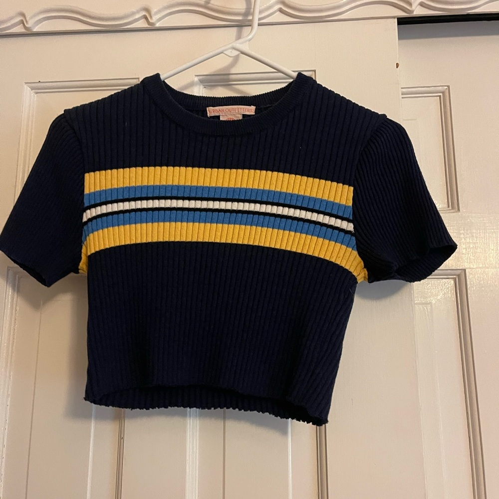 Urban Outfitters Navy Ribbed Top